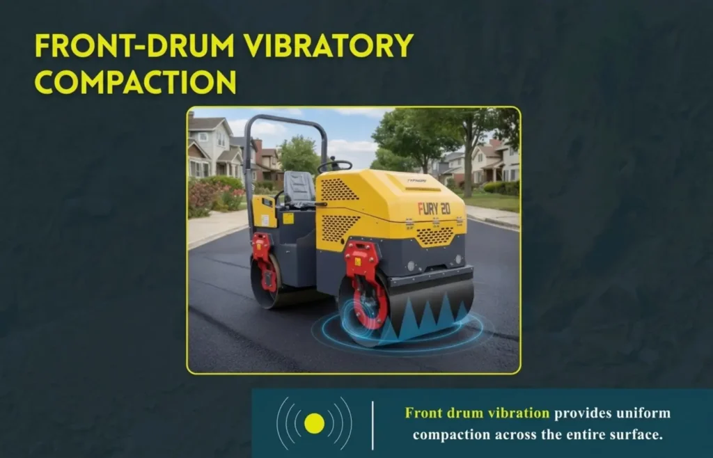 TYPHON FURY 20 2-Ton Mini Road Roller with Briggs & Stratton Engine for asphalt compaction.