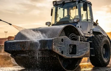 how to clean a road roller
