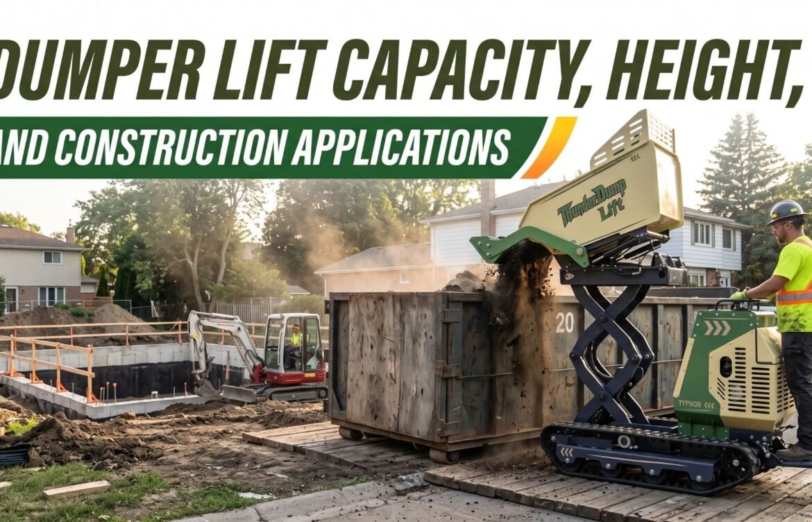 Hydraulic Lift Capacity and Dump Height for Construction Dumpers